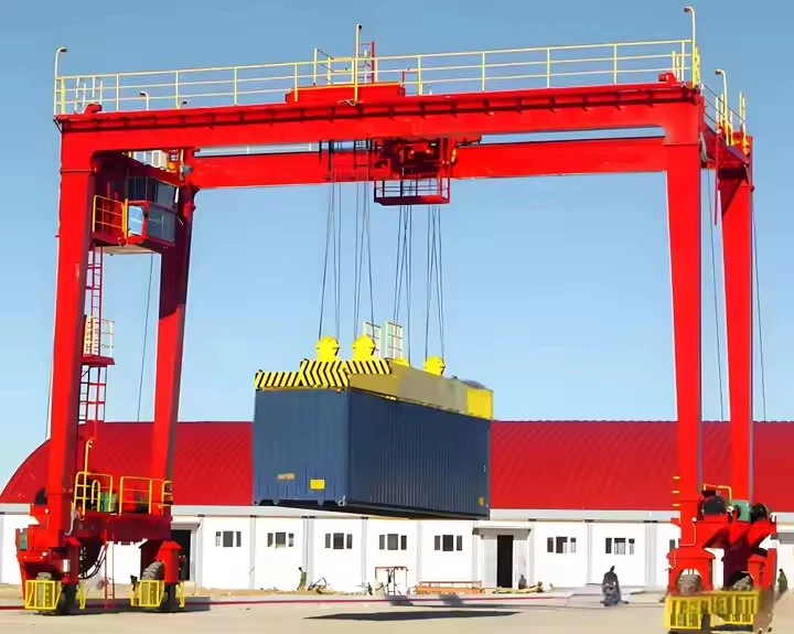 Rubber Tire Tire Soghluaiste Coimeádán Gantry Crane
